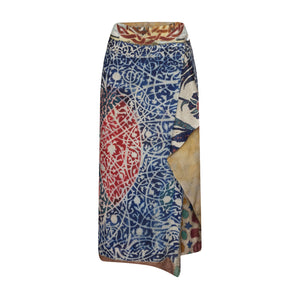 Talking Walls zoé crimson Midi double sided, reversible wrap skirt crimson