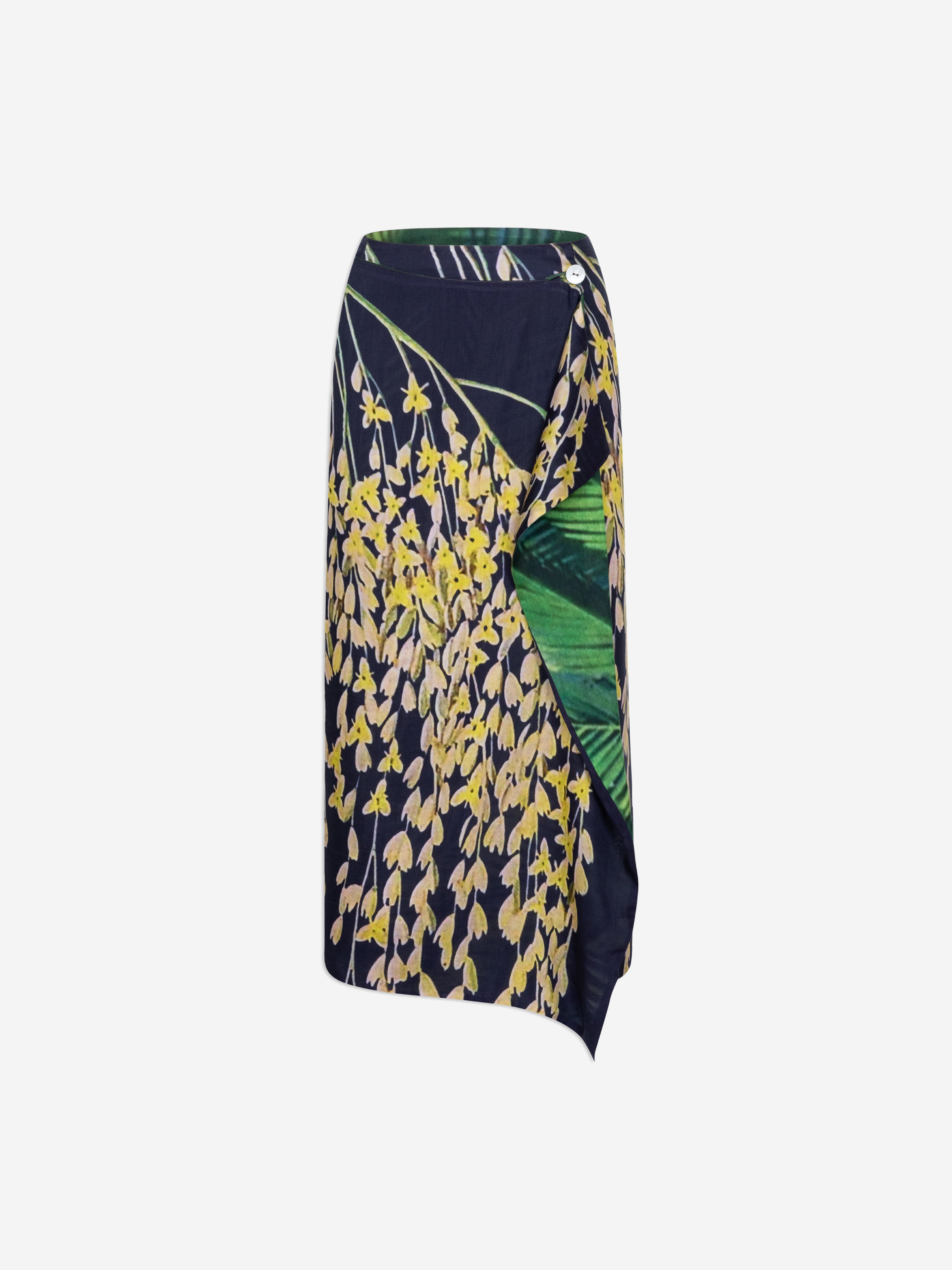 Talking Walls zoé dates midi double sided reversible wrap skirt dates