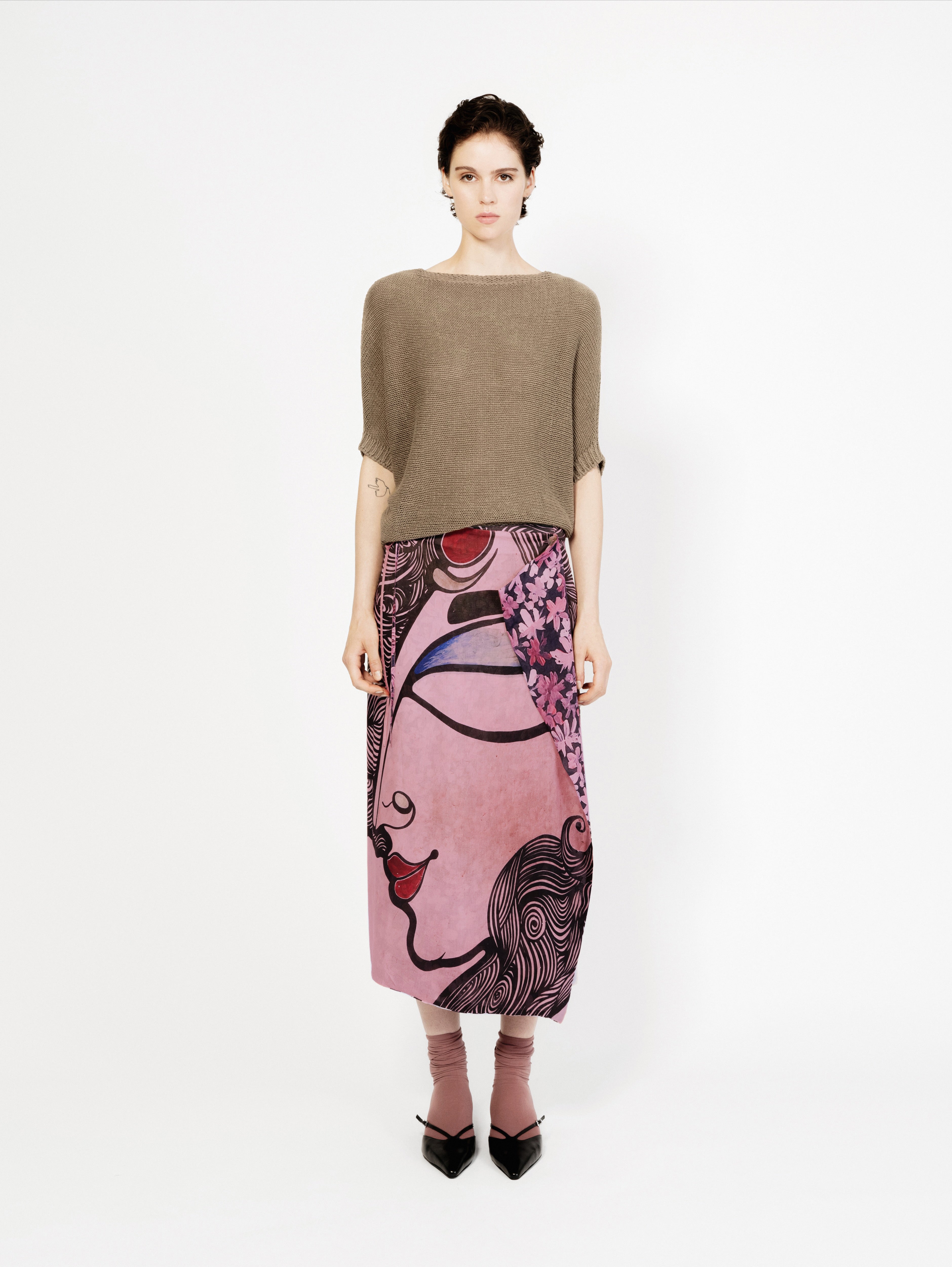 Talking Walls zoé deux Midi double sided, reversible wrap skirt deux