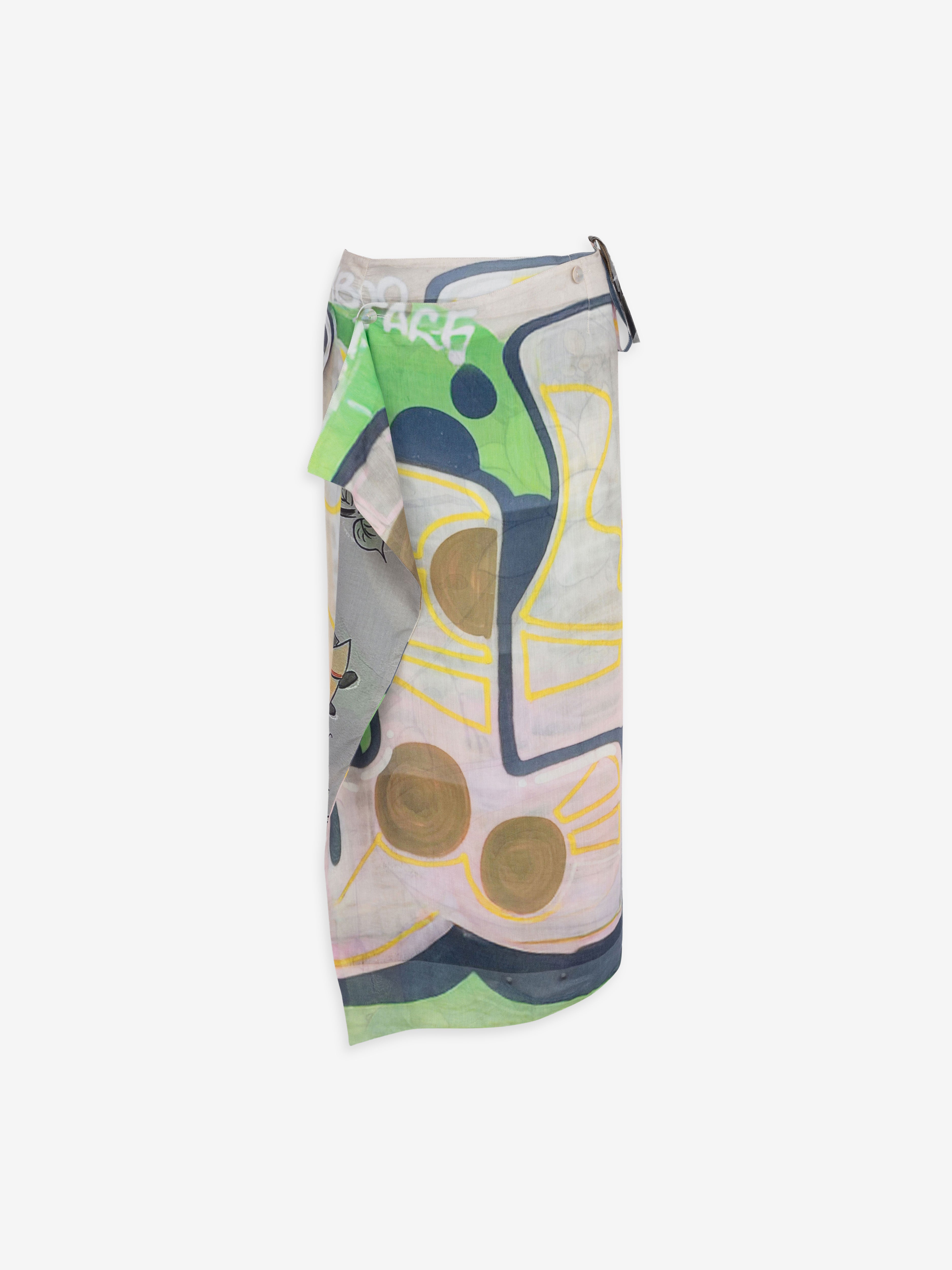 Talking Walls zoé funk Midi double sided, reversible wrap skirt funk