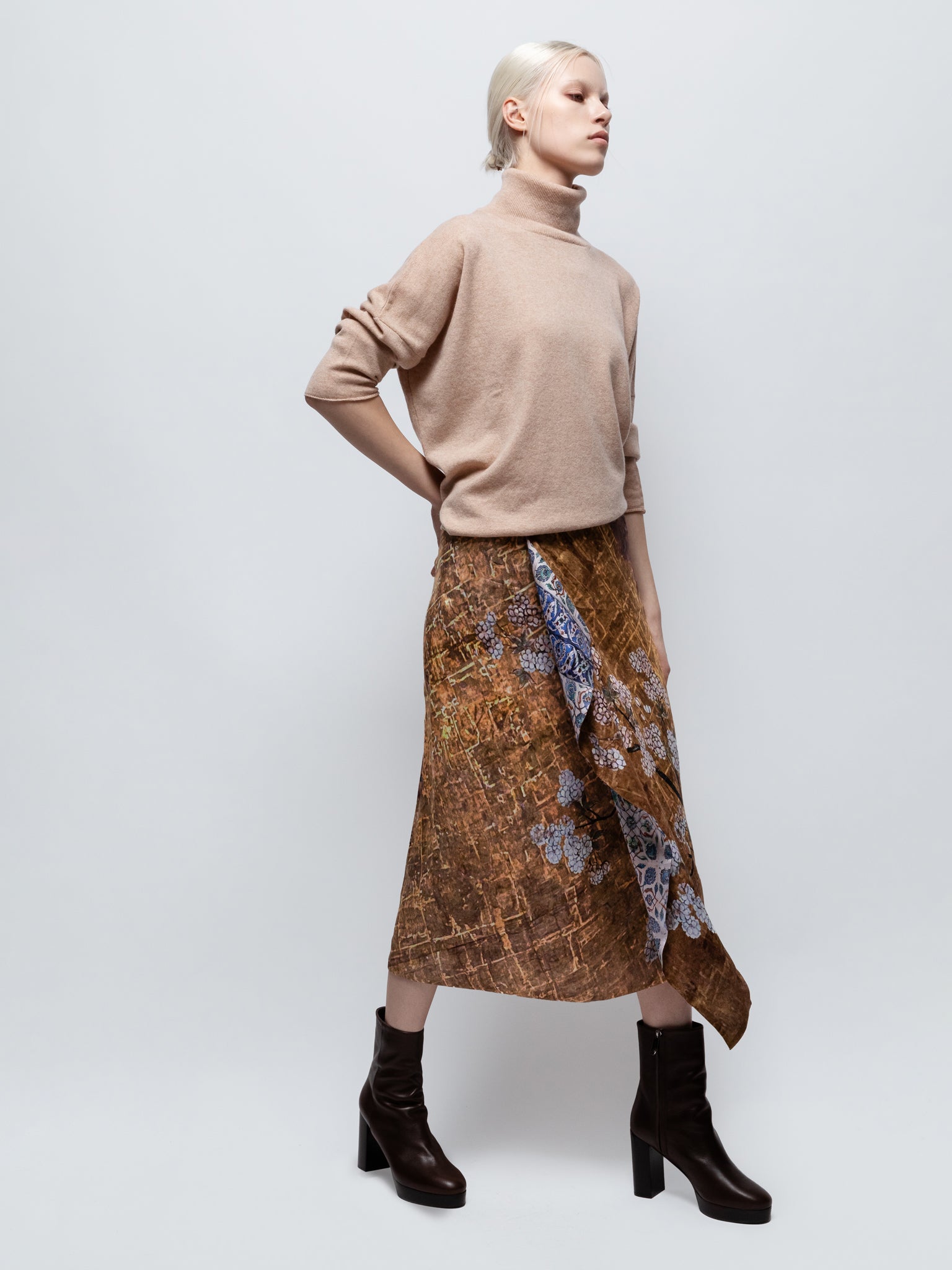 Talking Walls zoé hana cobalt midi double sided reversible wrap skirt hana cobalt