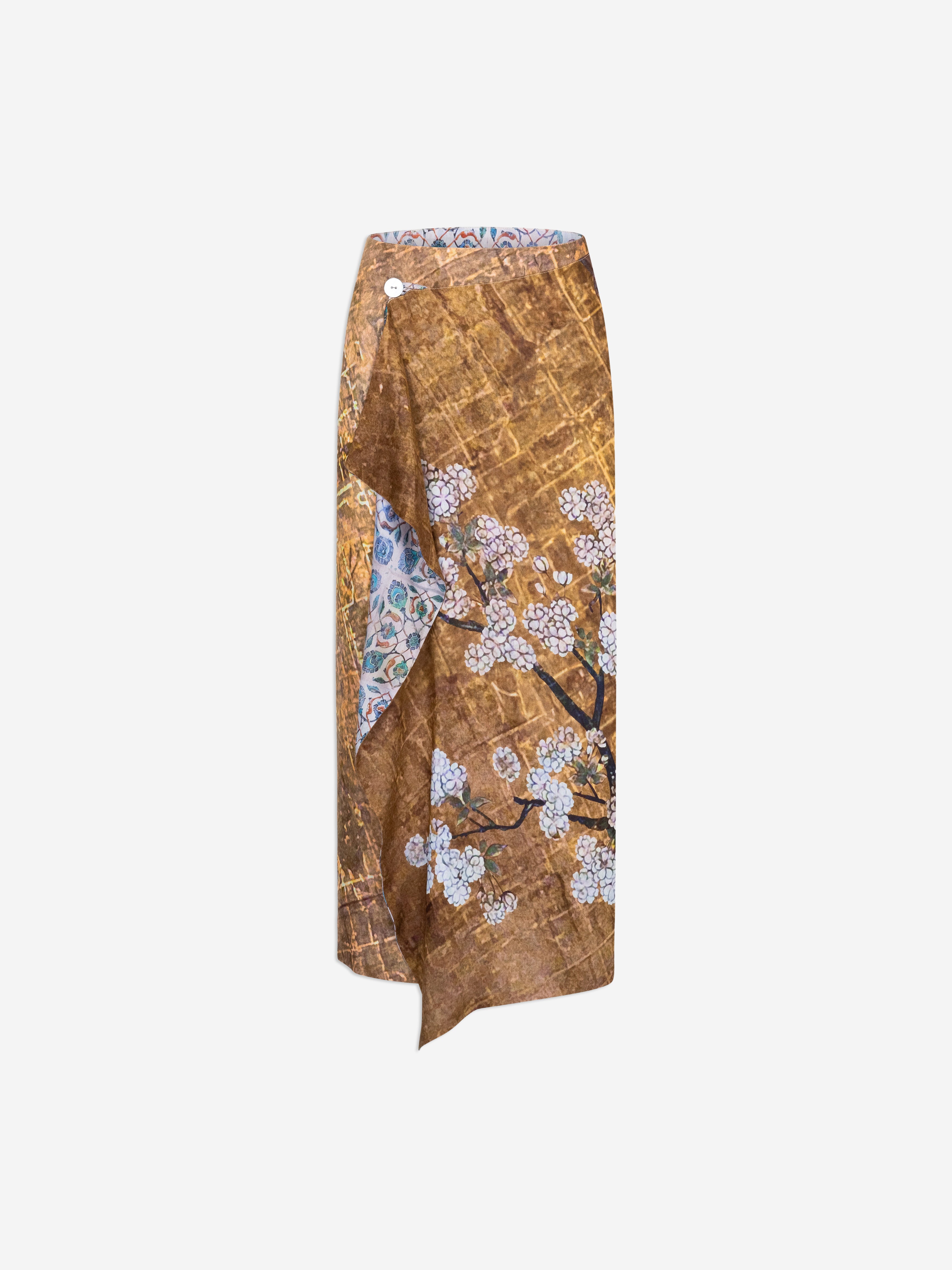Talking Walls zoé hana cobalt midi double sided reversible wrap skirt hana cobalt