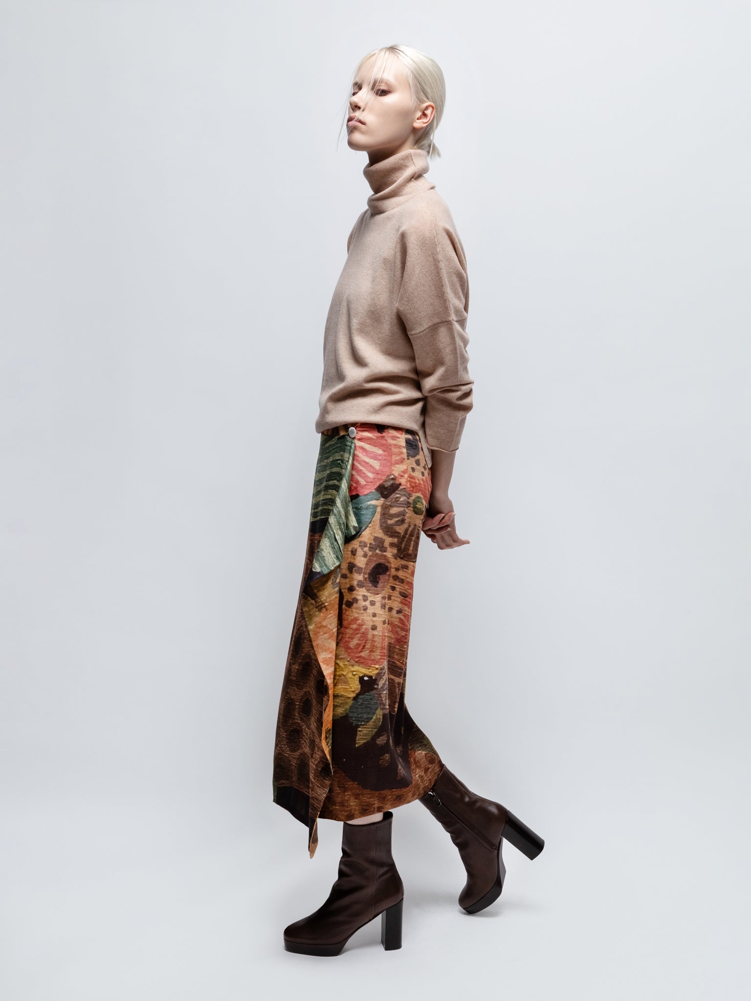 Talking Walls zoé josephine midi double sided reversible wrap skirt josephine