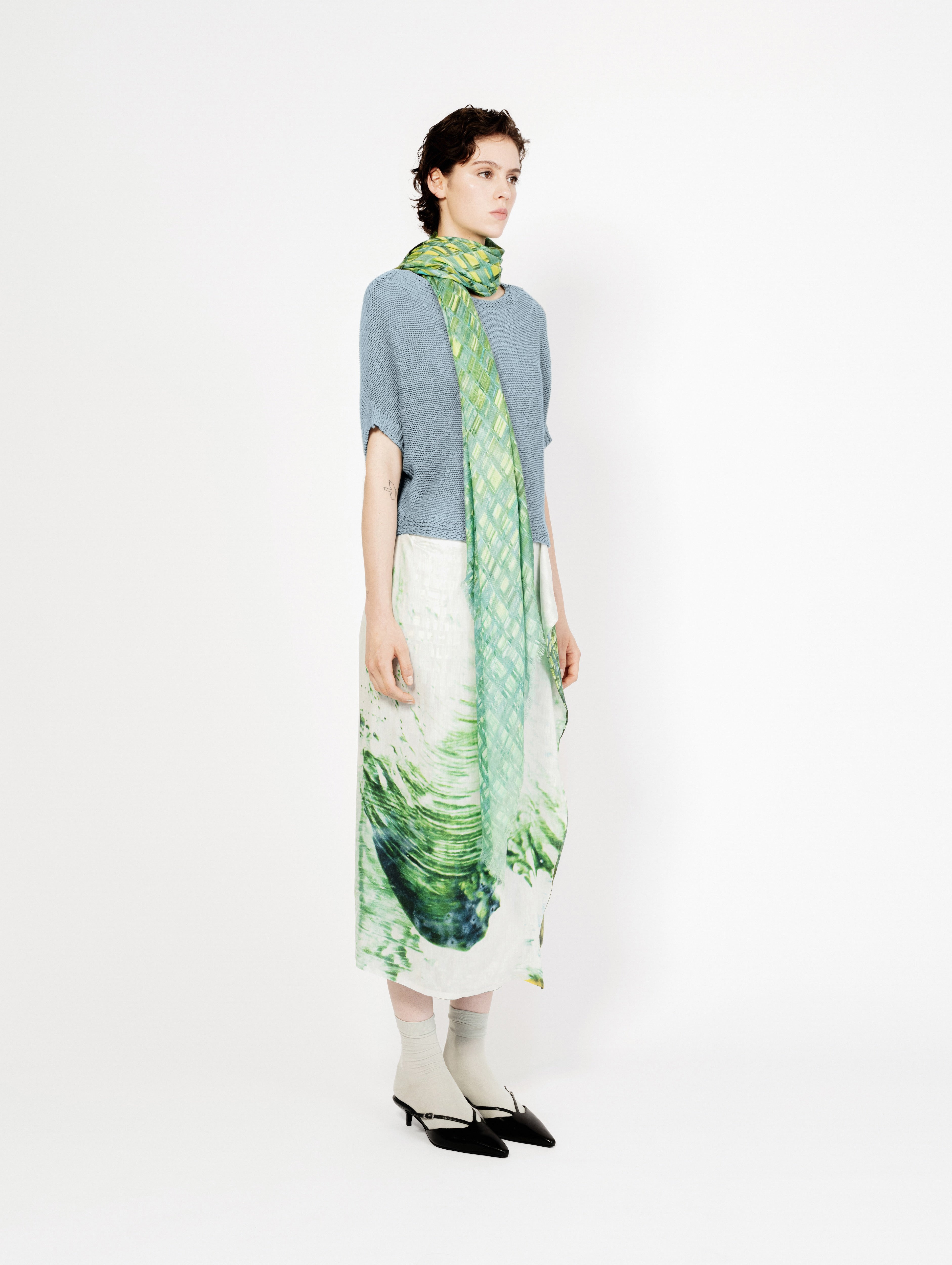 Talking Walls zoé reflektor Midi double sided, reversible wrap skirt reflektor