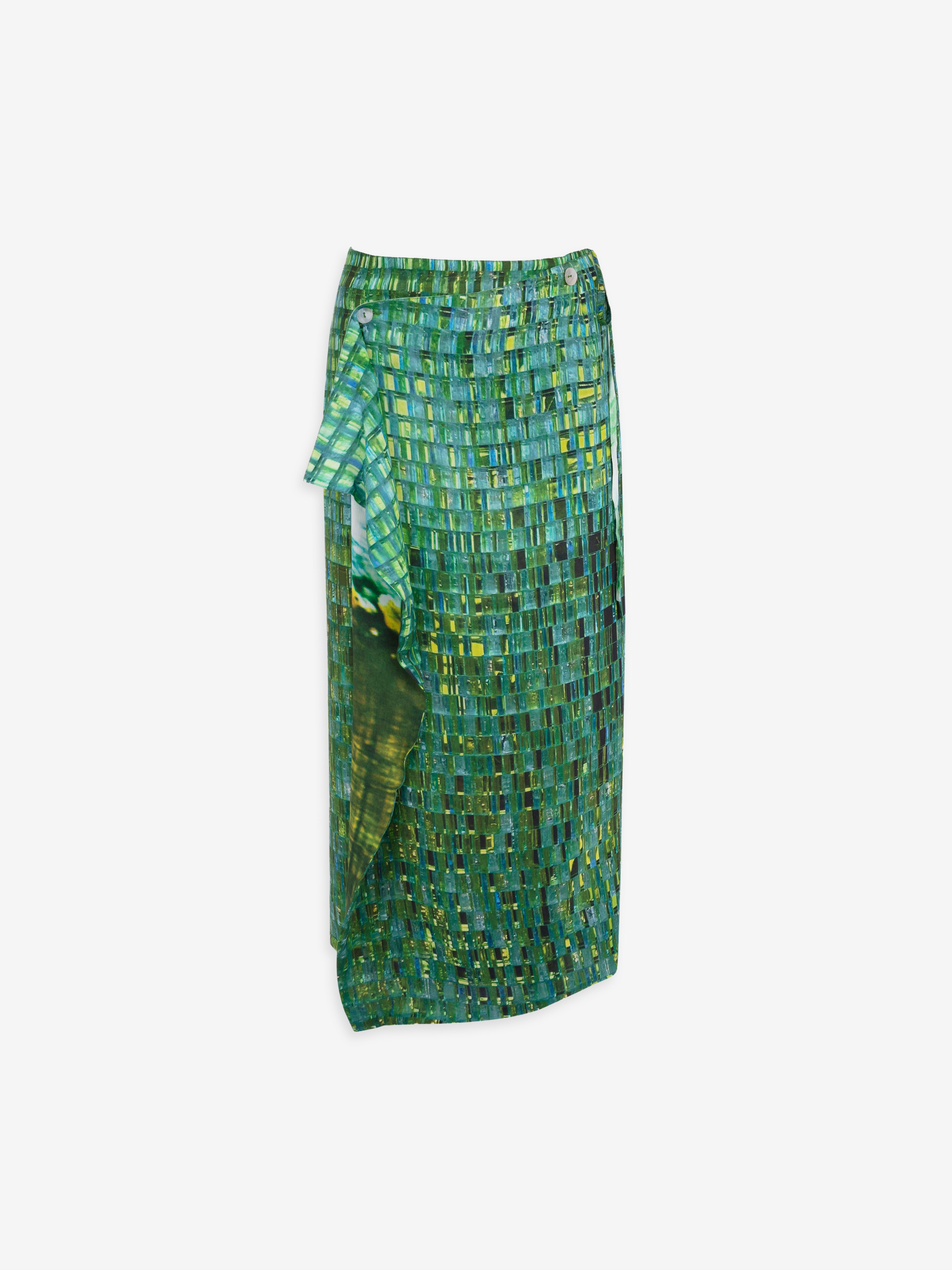 Talking Walls zoé reflektor Midi double sided, reversible wrap skirt reflektor