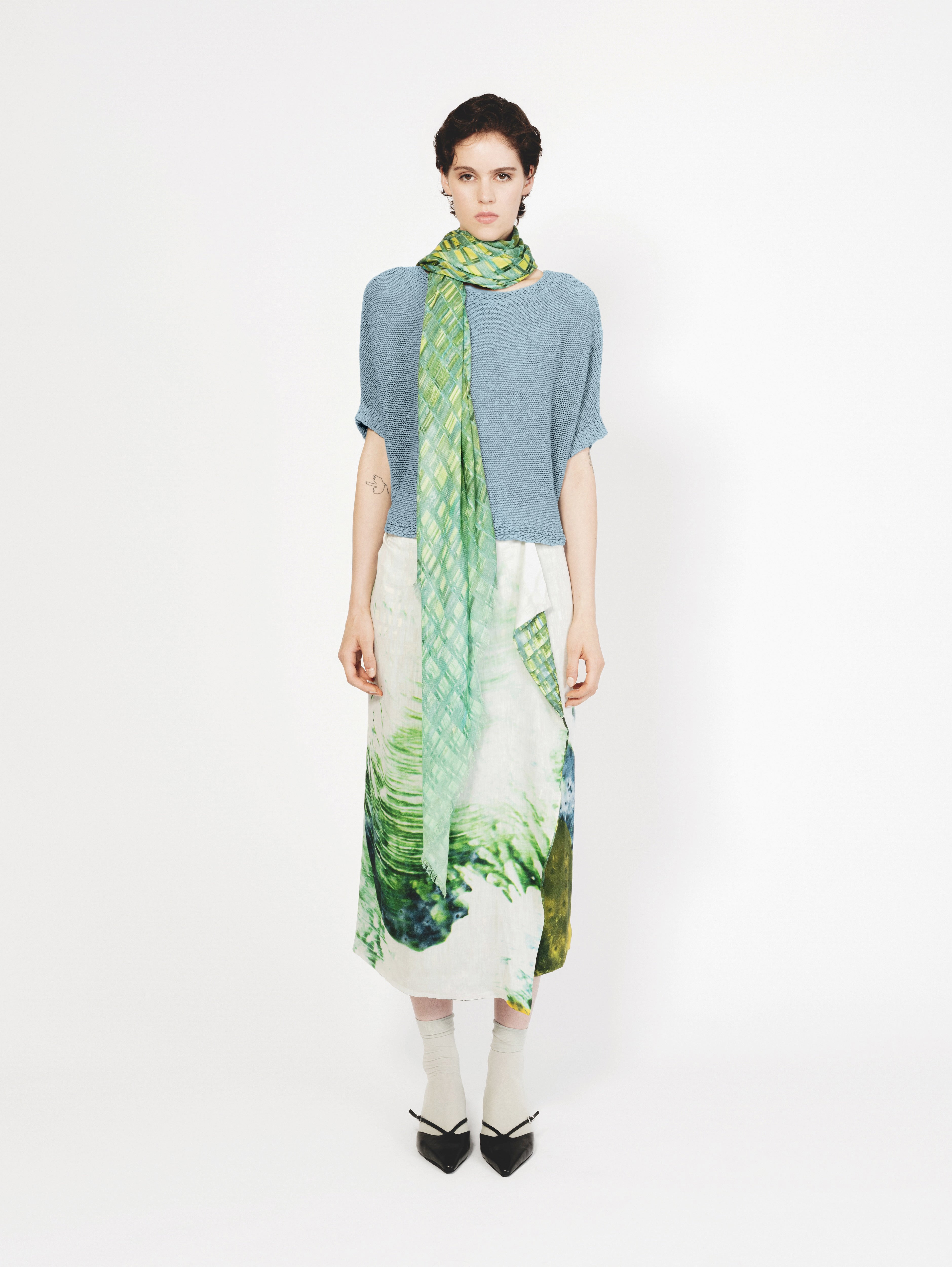 Talking Walls zoé reflektor Midi double sided, reversible wrap skirt reflektor