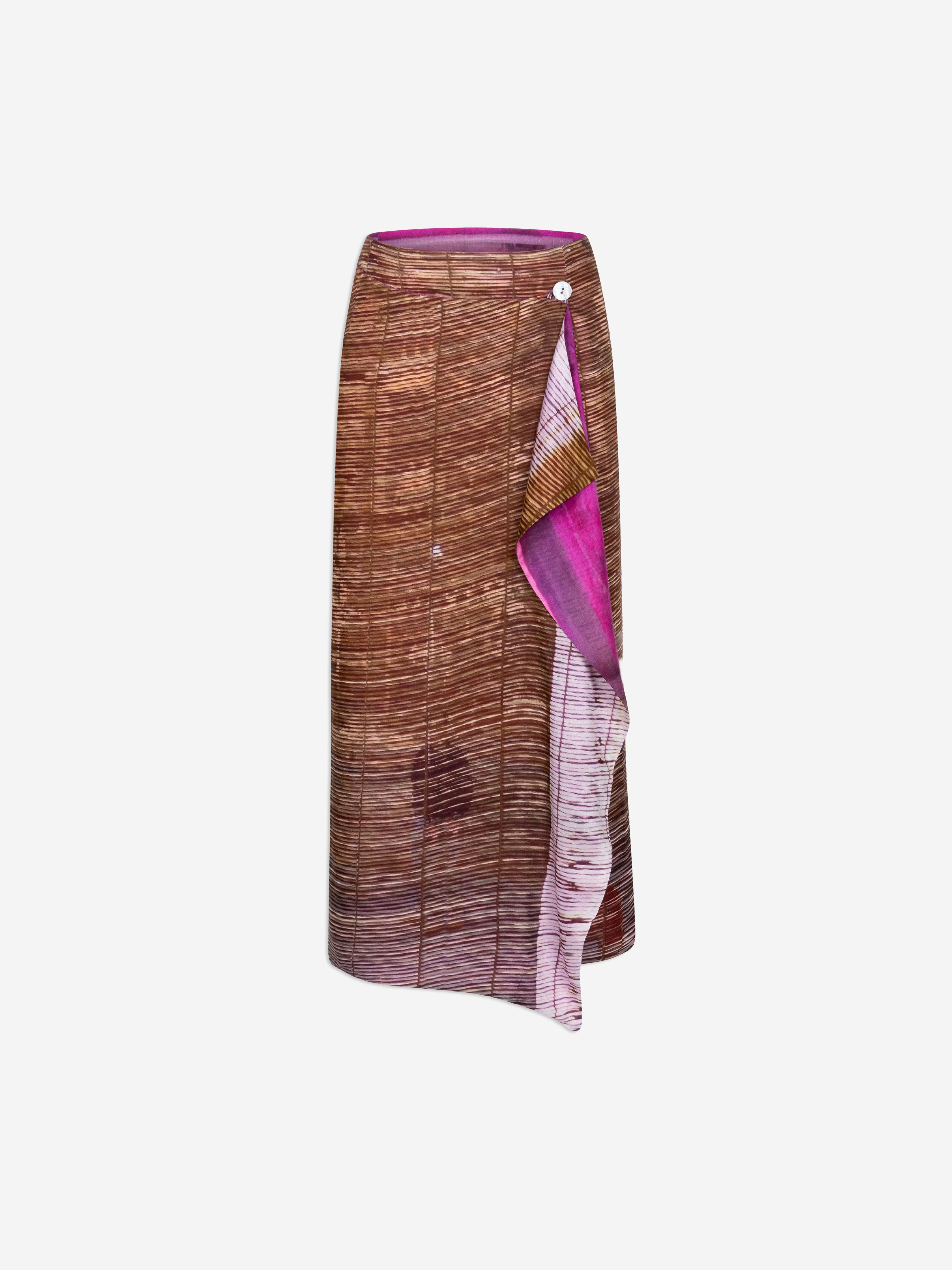 Talking Walls zoé straw midi double sided reversible wrap skirt straw pinkroom