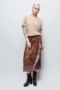 Talking Walls zoé straw midi double sided reversible wrap skirt