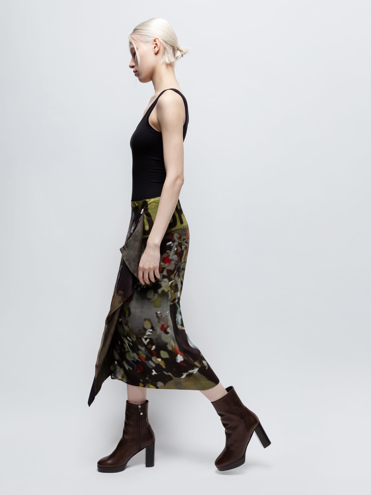 Talking Walls zoé time to dance midi double sided reversible wrap skirt