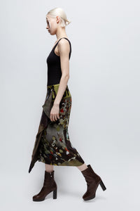 Talking Walls zoé time to dance midi double sided reversible wrap skirt