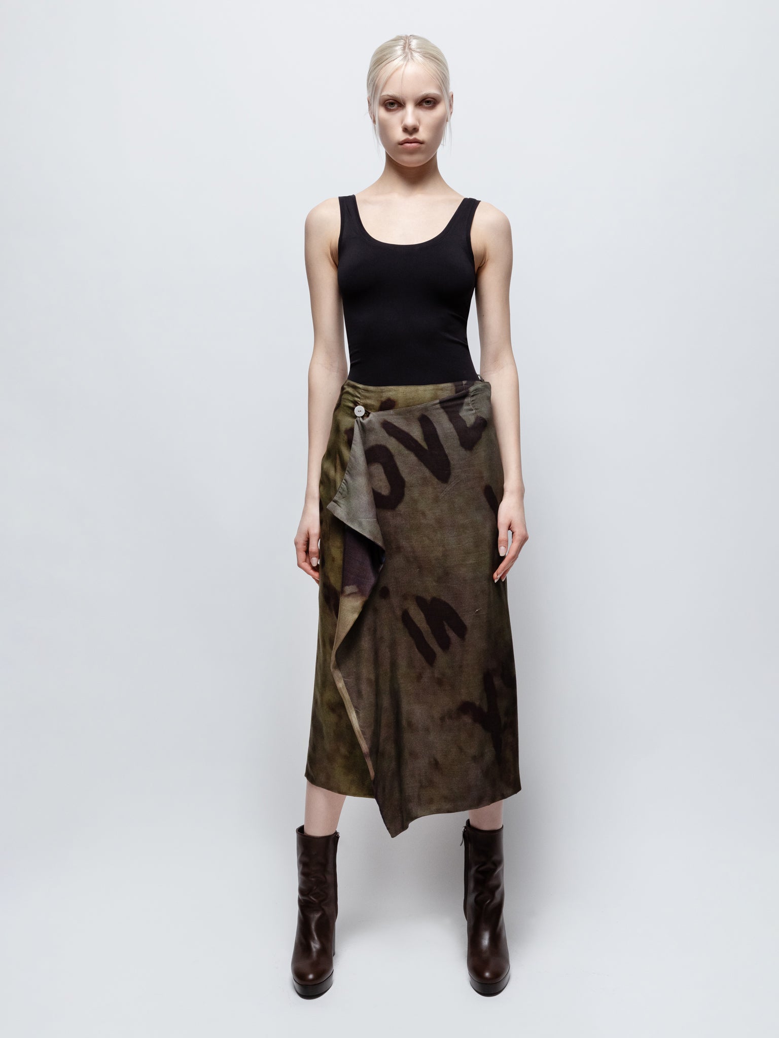 Talking Walls zoé time to dance midi double sided reversible wrap skirt
