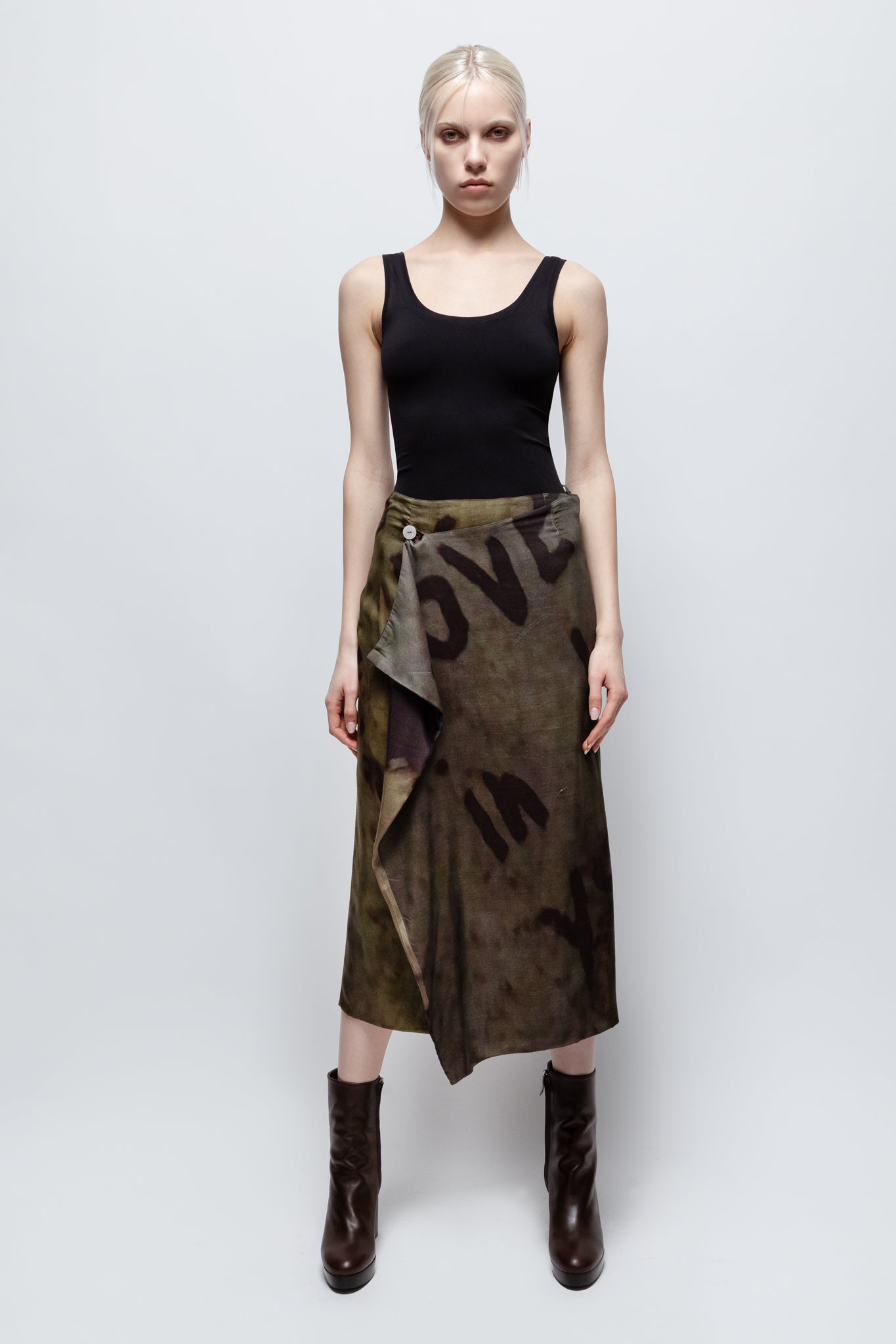 Talking Walls zoé time to dance midi double sided reversible wrap skirt