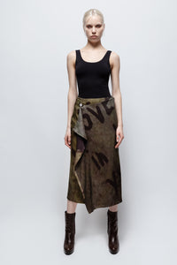 Talking Walls zoé time to dance midi double sided reversible wrap skirt