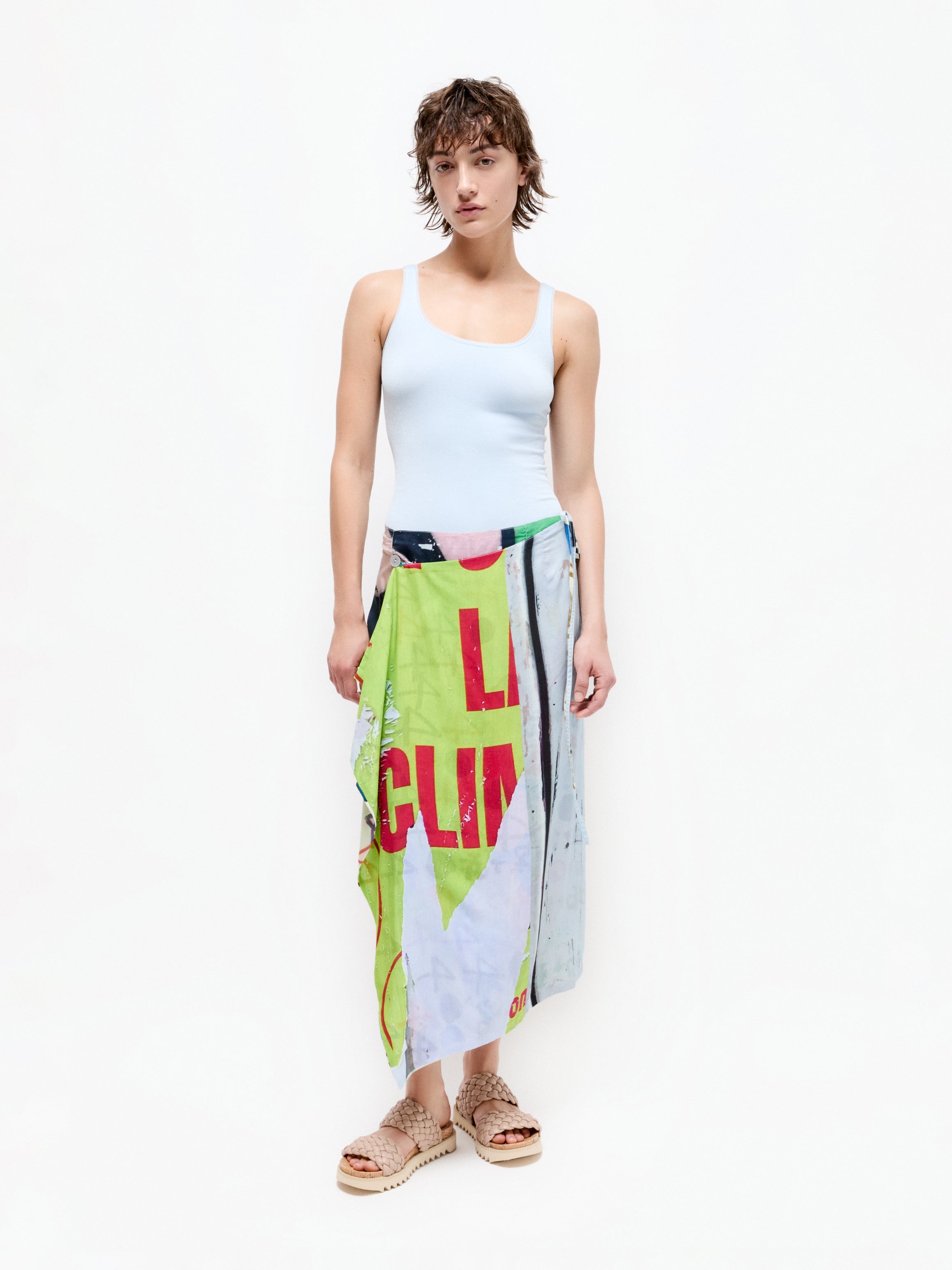 Talking Walls zoé why? Midi double sided, reversible wrap skirt why?