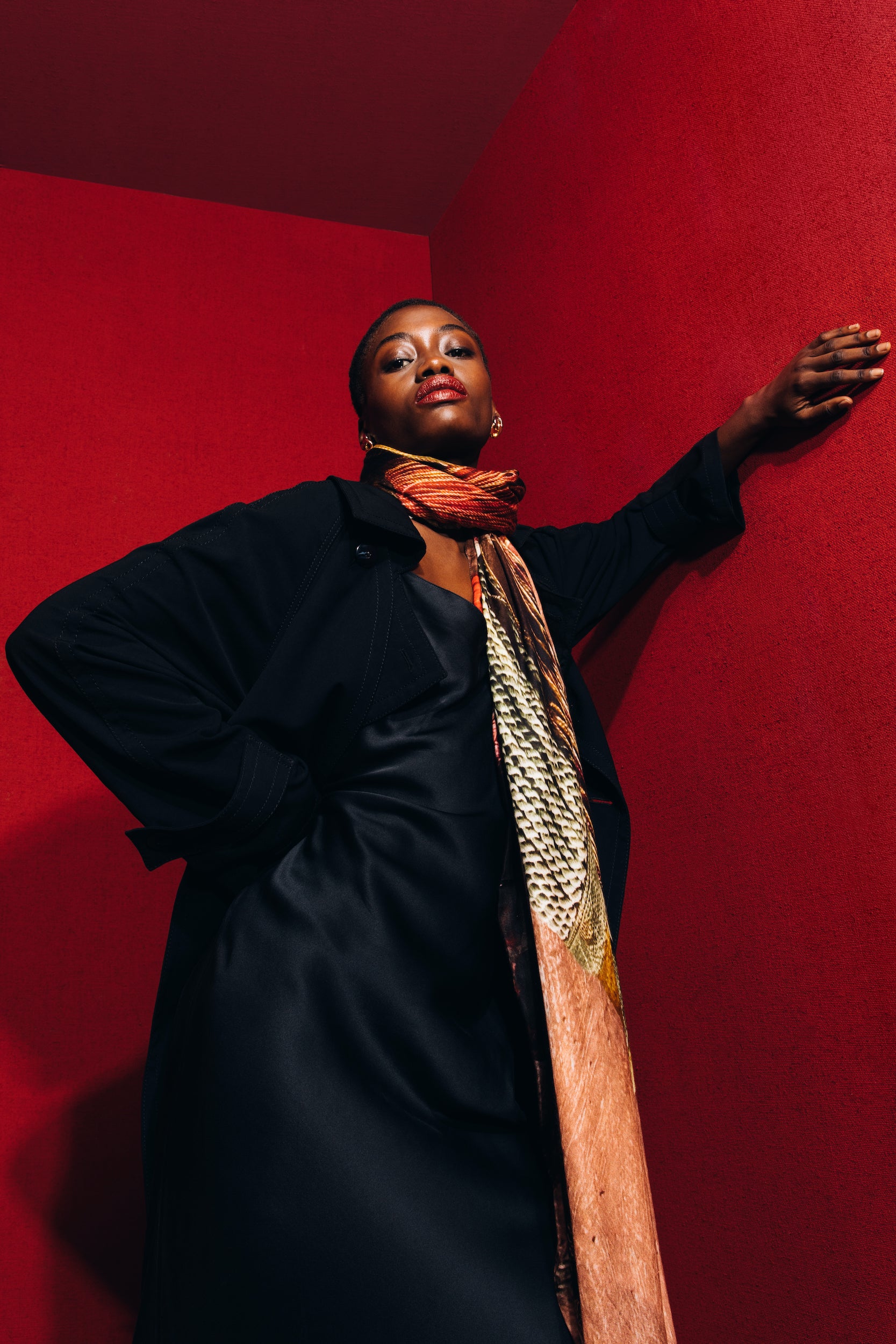 Talking Walls ava double face double face square scarf funny tassels