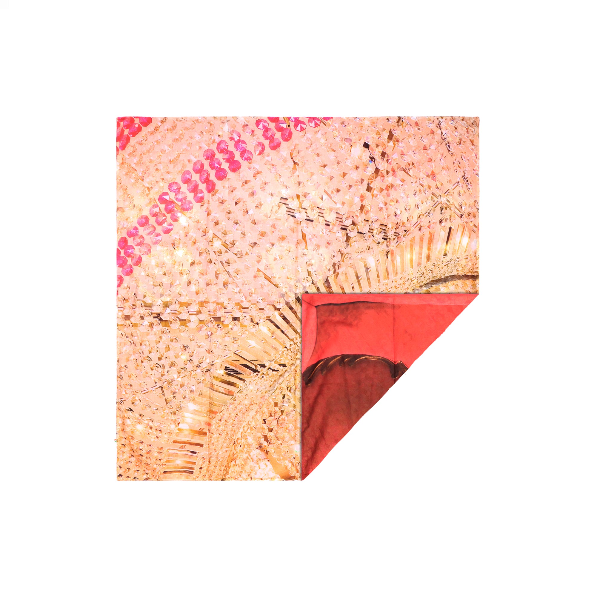 Talking Walls ava double face double face square scarf red velvet and crystal