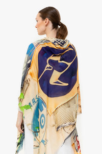 Talking Walls ela single face single face square scarf lou pescadou
