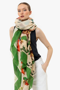 Talking Walls joy single face single face rectangular scarf tijuana