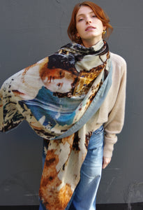 Talking Walls lana double face double face rectangular scarf carmelo jeans