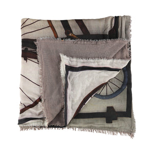 Talking Walls magnus double face Double faced, square-shaped blanket scarf bike